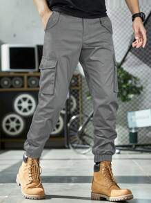 Manfinity Homme 男士纯色休闲修身九分工装裤秋季男士工作裤