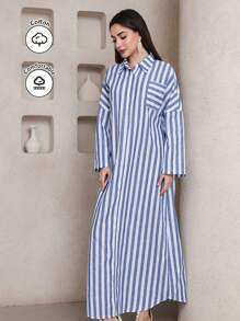 Veilorie 简约休闲日常女装阿拉伯连衣裙，端庄