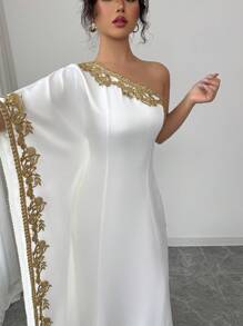 Elenzga Vestido de fiesta con bordados y aplicaciones de moda, elegante para vacaciones, citas, el Día de San Valentín, fiestas