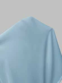 EMERY ROSE Women's Casual Solid Color Ruffled Lantern Sleeve Blouse Fall Cloth For Women - Blue - View 7