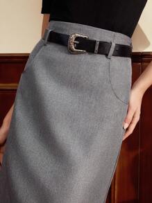 Vintamour Saia Vintage Retrô Elegante com Bolsos e Cinto, Casual de Trabalho e Férias, Cintura Alta, Verão para Mulheres, Férias, Páscoa, Primavera para Mulheres, Negócios Casuais, Mulheres, Verão, Mini Saia, Férias da Primavera, Mulheres de Escritório, Igreja, Concerto, Verão, Traje de Mulheres, Primavera, Trabalho, Estilo Antigo de Dinheiro, Professora