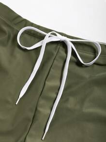 Manfinity Swimmode Men's Tie Waist Casual Swim Trunks For Vacation