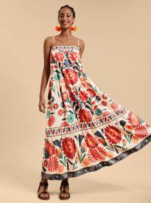 Travachic Floral Print Cami Dress For Women,Sun Dress