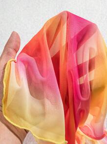 SHEIN Swim 3pcs Women Sunset Gradient Print Sexy Spaghetti Strap Bikini Set, Beach Vacation - Multicolor - View 6