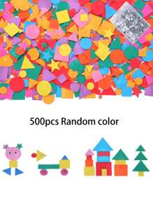 500 piezas Geometría DIY Pegatinas de espuma autoadhesivas, para fiestas y manualidades, arte y artesanía, manualidades DIY