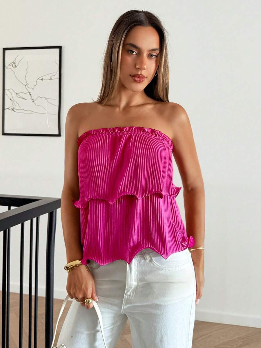 Firerie 褶邊褶皺抹胸上衣