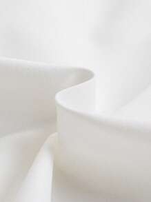 2pcs/Set Tween Girls Ruffle Accent Puff Sleeve Top In White & Khaki Shorts With Belt - Multicolor - View 3