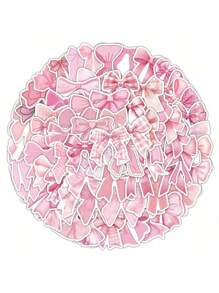 1 件蝴蝶结贴纸，字母贴花复古美学贴纸，乙烯基防水粉色蝴蝶结贴纸，适用于水瓶笔记本电脑手机日记本，适合儿童女孩女士的礼物 - 彩色 - 查看 6