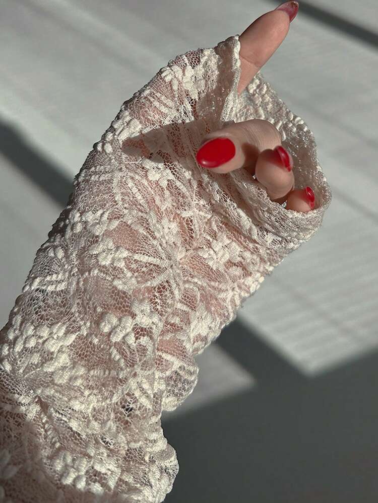 Women Lace Sheer Oblique Shoulder Blouse, Spring/Summer Festival Long Sleeve Women Tops,Fall Women Clothes