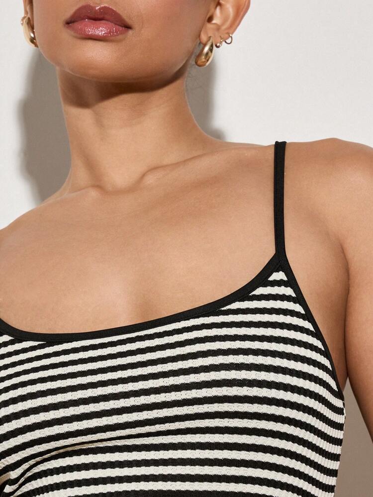 Spaghetti Strap Striped Cami Long Dress