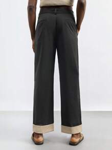 Maija Men's Casual Colorblock Patchwork Straight Leg Pants - Black - View 4