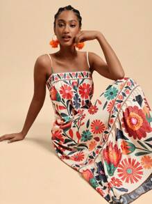 Travachic Floral Print Cami Dress For Women,Sun Dress