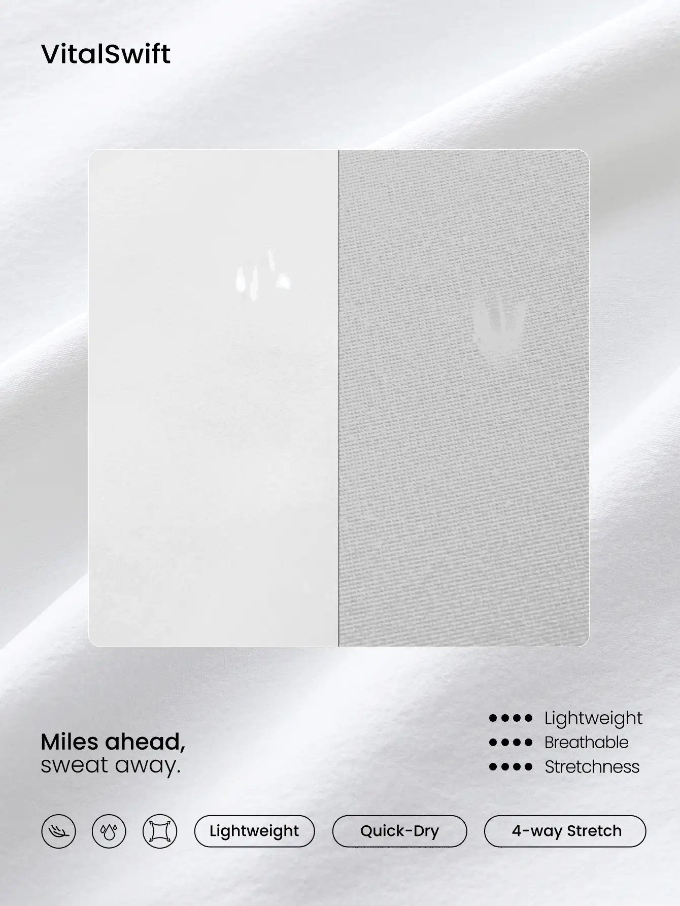 GLOWMODE 2.5 英寸 VitalSwift 超轻吸汗中腰可调节抽绳腰部反光跑步短裤内置防臭内衣后拉链口袋高强度健身跑步训练 - 白色 - 查看 9