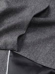 Manfinity Mode Plus Size Men's Plain Color Lapel Neck Long Sleeve Casual Blazer - Coffee Brown - View 6