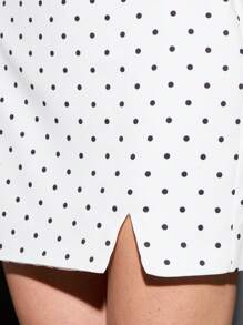 AiiRZ Enges Minikleid im Polka-Punkt-Muster, ärmellos, mit Bardot-Ausschnitt, Sommerparty Cocktailkleid, klassischer Stil, Abend, schlank geschnitten, modern, elegant, modisch