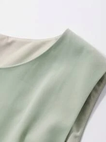 DAZY Solid Color Crew Neck Sleeveless Slit Women Jumpsuit - Green - View 9