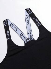 EasyFave Set de 2 sujetadores elásticos con diseño minimalista y letra para niñas preadolescentes