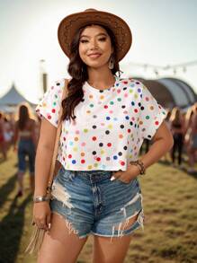 SHEIN VCAY Áo thun ngắn tay cỡ lớn, kiểu dáng tối giản và thời trang, phù hợp cho mùa hè. - Nhiều màu - Xem 4