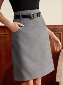 Vintamour Saia Vintage Retrô Elegante com Bolsos e Cinto, Casual de Trabalho e Férias, Cintura Alta, Verão para Mulheres, Férias, Páscoa, Primavera para Mulheres, Negócios Casuais, Mulheres, Verão, Mini Saia, Férias da Primavera, Mulheres de Escritório, Igreja, Concerto, Verão, Traje de Mulheres, Primavera, Trabalho, Estilo Antigo de Dinheiro, Professora