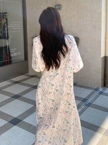 FRIFUL 女士印花长连衣裙，返校季连衣裙，度假装，复活节女装 - 彩色 - 查看 3