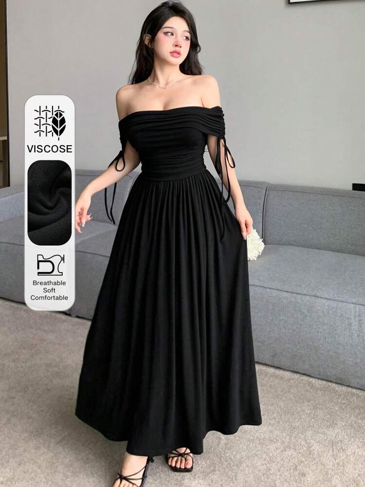 Women's Off-Shoulder Short Sleeve Bodycon Dress Summer,Milkmaid Dress Sundress,Casual Women Dresses