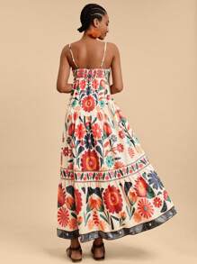 Travachic Floral Print Cami Dress For Women,Sun Dress
