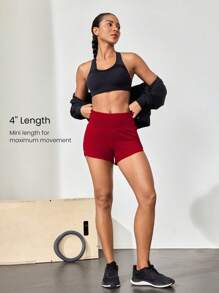GLOWMODE 4" VitalSwift High-Waisted Running Shorts With Built-In Underwear Drawstring Pocket Workout Daily Gym Summer Quick Dry Moisture Wicking Anti-Odor