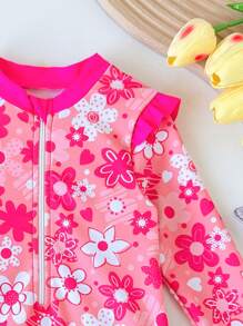 SHEIN Maillot de bain une pièce à fleurs ditsy pour bébé fille, vacances à la plage