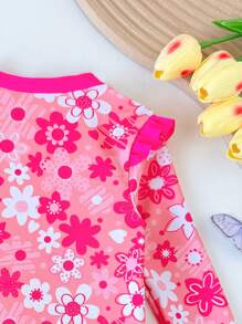 SHEIN Maillot de bain une pièce à fleurs ditsy pour bébé fille, vacances à la plage