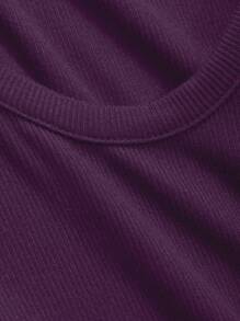 Dazy Star Women's Fitted Crew Neck Long Sleeve All-Match Casual T-Shirt,Fall Clothes - Purple - View 7