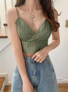 FRIFUL Conjunto de 2 piezas para mujer con camiseta de tirantes a rayas y camisa de manga larga, camisas de verano, ropa de mujer de verano, conjuntos de verano para mujer, ropa de calle para mujer, conjuntos de lino para el descanso de la mujer - Verde - Ver 6