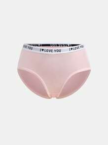 SHEIN 6pcs/Set Tween Girls Comfortable Letter Elastic Waist Breathable Panties, Simple Design - Multicolor - View 9