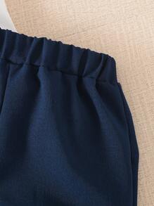 SHEIN 2pcs Young Boy Short Sleeve Shirt & Shorts Set, Spring/Summer - Multicolor - View 4