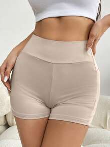 SHEIN EZwear 女士休闲短款透明紧身裤