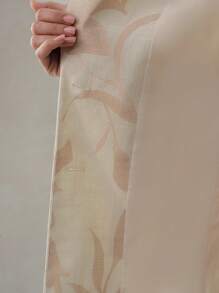 MOTF PREMIUM LINEN FLORAL PRINT CASUAL OFFICE BLAZER - Apricot - View 9