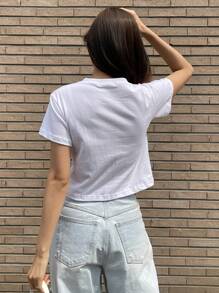 DAZY 蝴蝶與字母圖案t恤 - 白色 - 查看 2