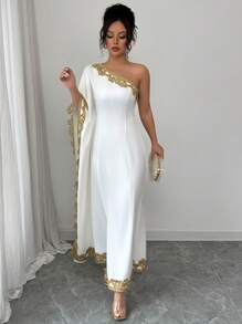 Elenzga Vestido de fiesta con bordados y aplicaciones de moda, elegante para vacaciones, citas, el Día de San Valentín, fiestas