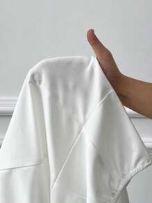 Slaydiva Combinaison de bureau ajustée blanche casual grande taille