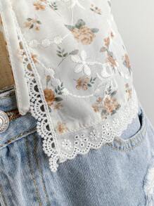 Soleia Áo ba lỗ dây rộng thêu họa tiết hoa nhỏ xinh xắn dành cho nữ, thích hợp cho tiệc tùng, hẹn hò, lễ hội âm nhạc, phong cách phương Tây, phong cách Boho, trà chiều, bãi biển - Nhiều màu - Xem 5