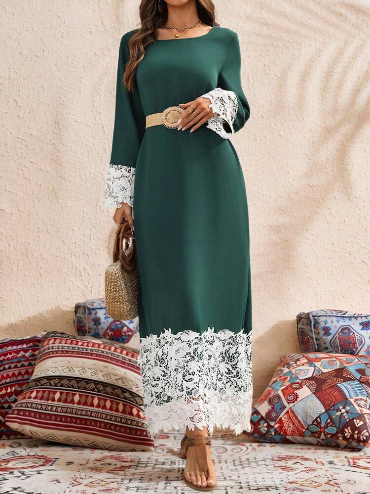 Abito lungo casual e minimale da donna, adatto per uso quotidiano