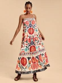 Travachic Floral Print Cami Dress For Women,Sun Dress