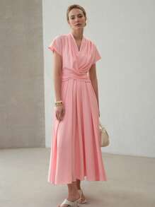 MOTF PREMIUM Vestito con pieghe e zip - Rosa - Visualizzare 6