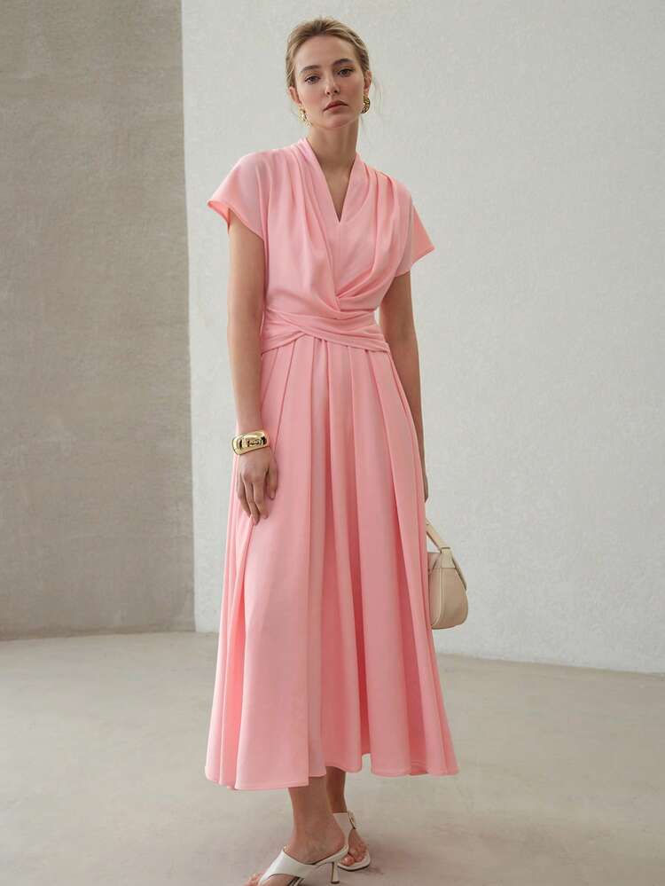 PRESS CREASE ZIPPER DRESS