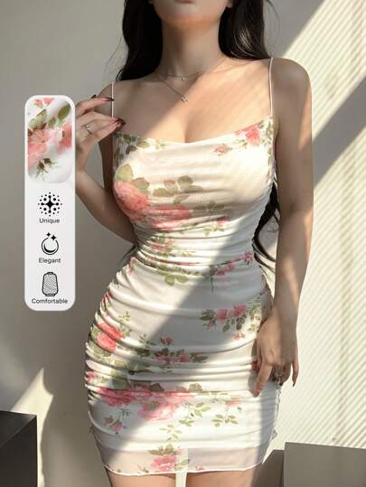 DAZY Women Back To School Short Dress Floral Sundress Valentine's Day