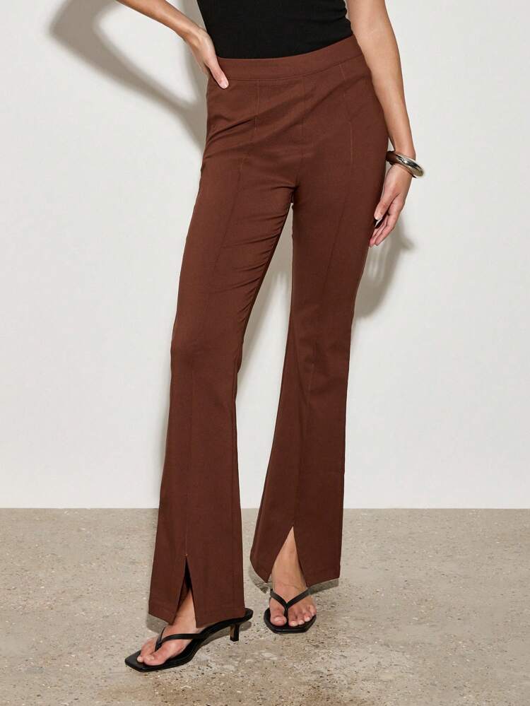 Contemporary Split Hem Flare Pants For Women