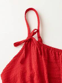 Chiquease 女士休闲度假细肩带 A 字中长连衣裙