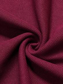 Manfinity Homme Men's Geometric Print Short Sleeve Casual Commuter Polo Shirt Polo Shirts For Men Collar Polos For Men Golf Shirt Men Polo Shirts Polo T Shirt Men - Burgundy - View 8