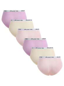 SHEIN 6pcs/Set Tween Girls Comfortable Letter Elastic Waist Breathable Panties, Simple Design - Multicolor - View 2