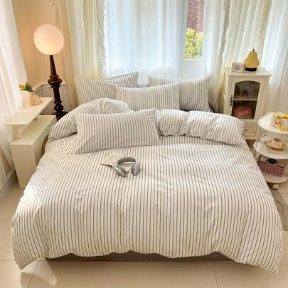 Cirelle Juego de ropa de cama a cuadros estilo nórdico de 3 piezas, 2 fundas de almohada + 1 funda de edredón, regalo para Año Nuevo, Navidad, Día de Acción de Gracias, Día de la Madre, suministros para dormitorio, decoración de B&B, regalo de inauguración de la casa, vuelta al colegio, artículos esenciales para dormitorio