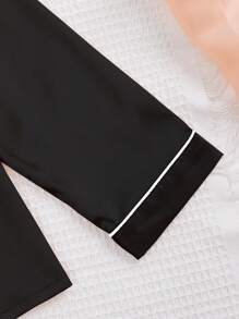 少女纯色斜纹布长袖上衣和裤子两件套睡衣套装，春秋季睡衣套装两件套睡衣套装睡衣套装少女服装少女睡衣缎面